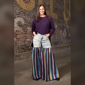 Denim Colorful Wide Leg Pants. Size 4-22 We suggest go down size. Plenty stretch